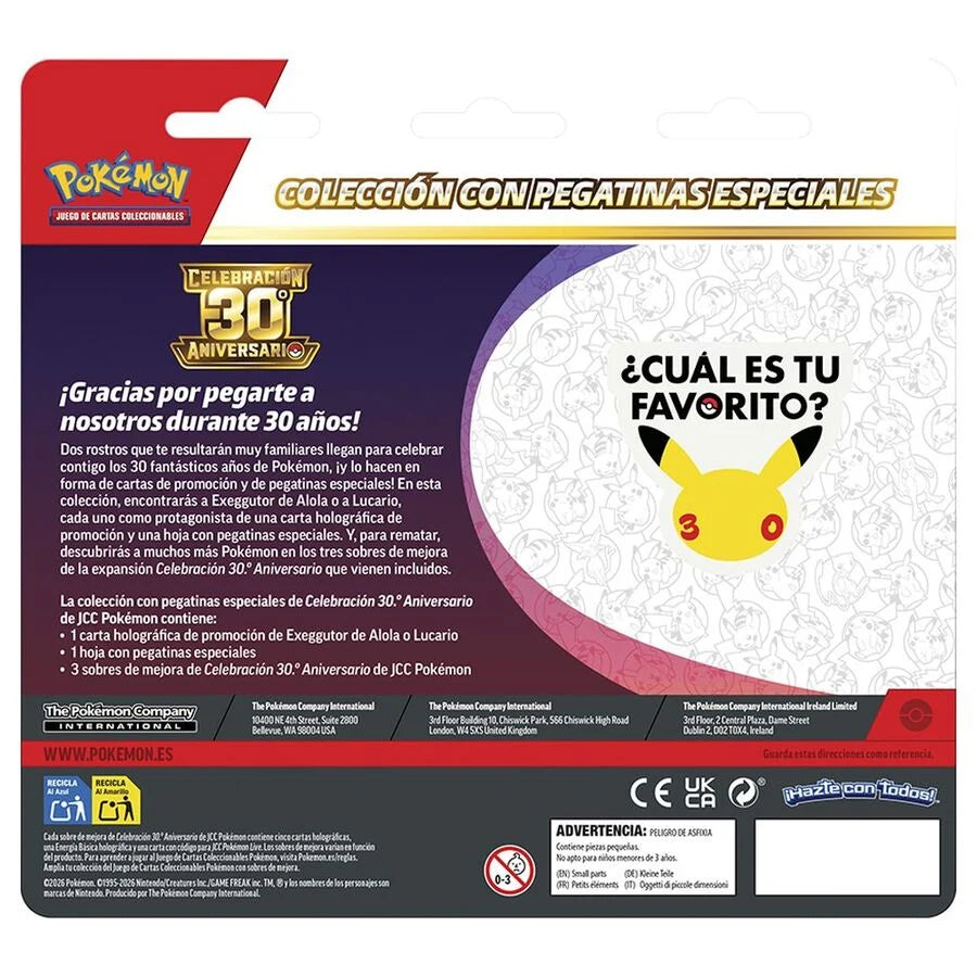 Juego Cartas Tech Sticker 30th Aniversario Pokemon Español surtido