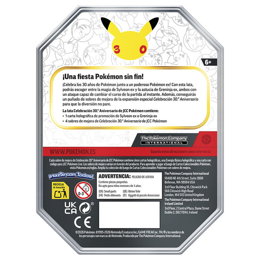 Lata Juego Cartas Sylveon / Greninja 30th Aniversario Pokemon Español surtido