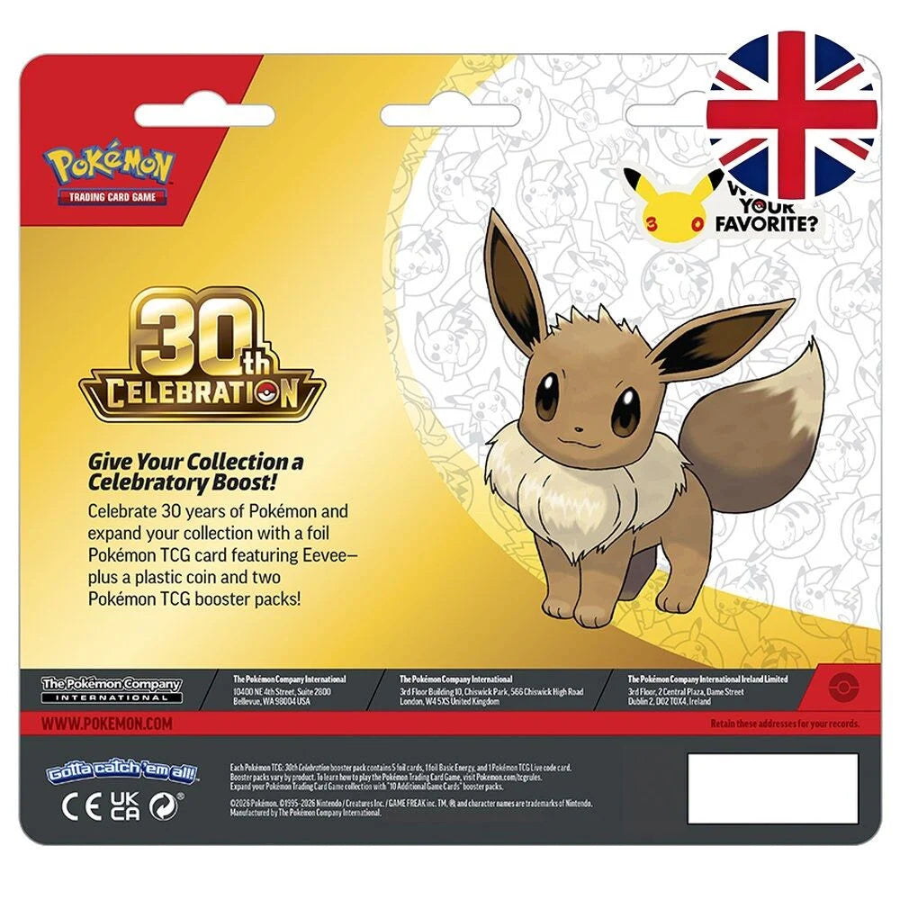 Blister Juego Cartas 30th Aniversario Pokemon Ingles