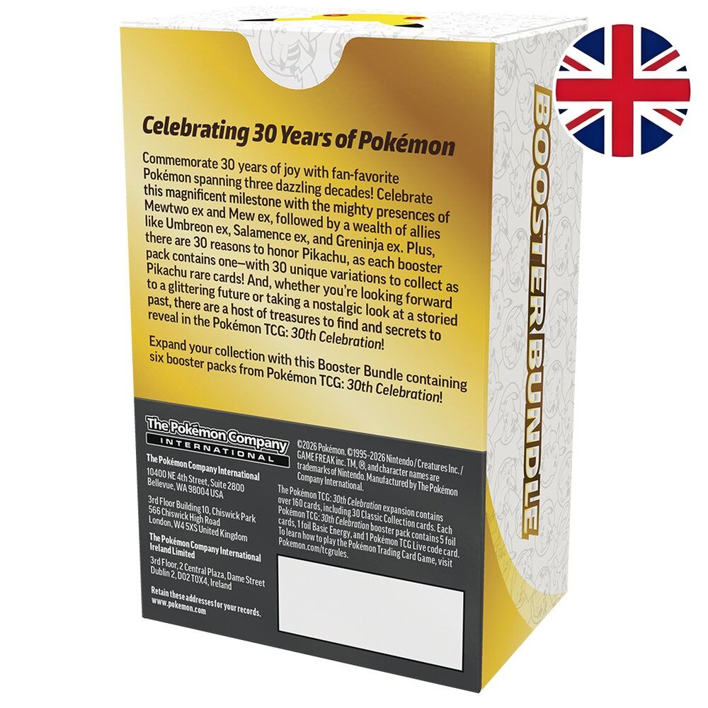 Juego cartas Booster Bundle 30th Aniversario Pokemon Ingles
